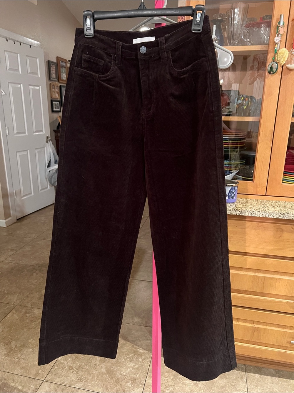 Habitual Wide Leg Corduroy Pants in Dark Brown